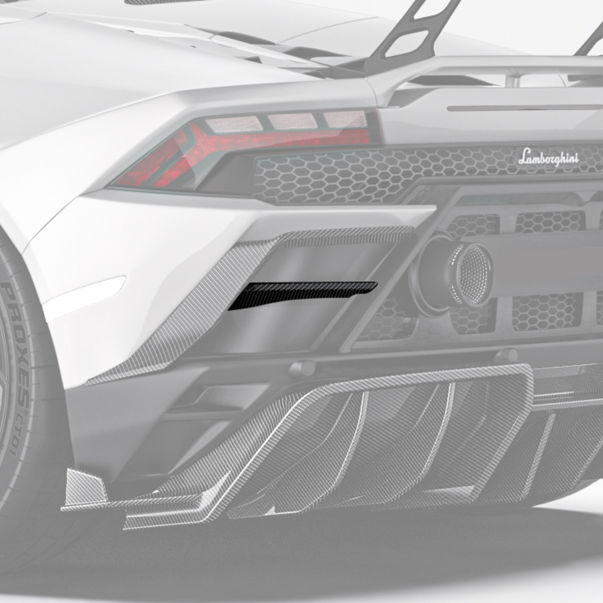 Lamborghini Huracan Evo Carbon Fiber Rear Bumper Trims image 0