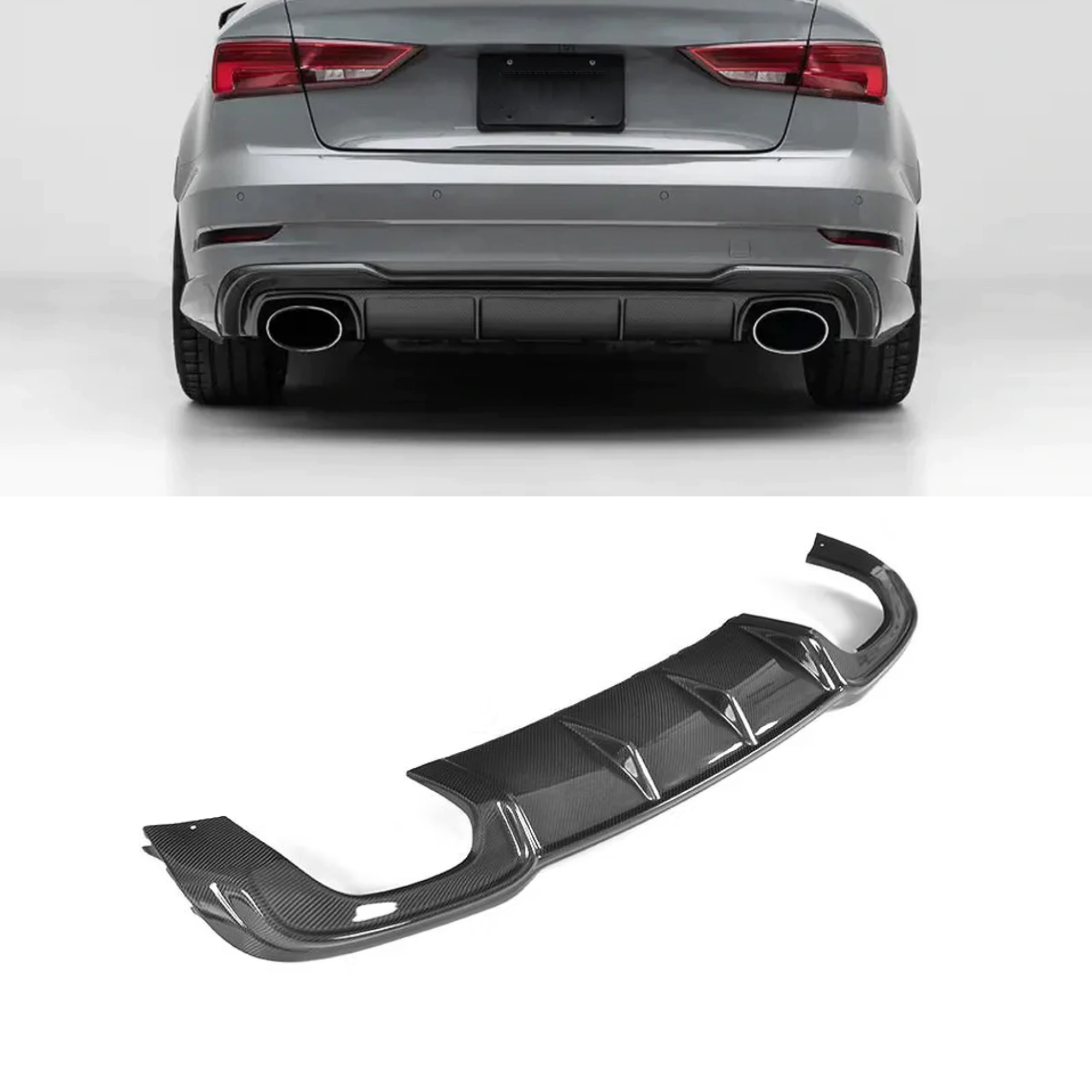Audi A3/S3 8V.5 Carbon Fiber Rear Diffuser V1 image 0