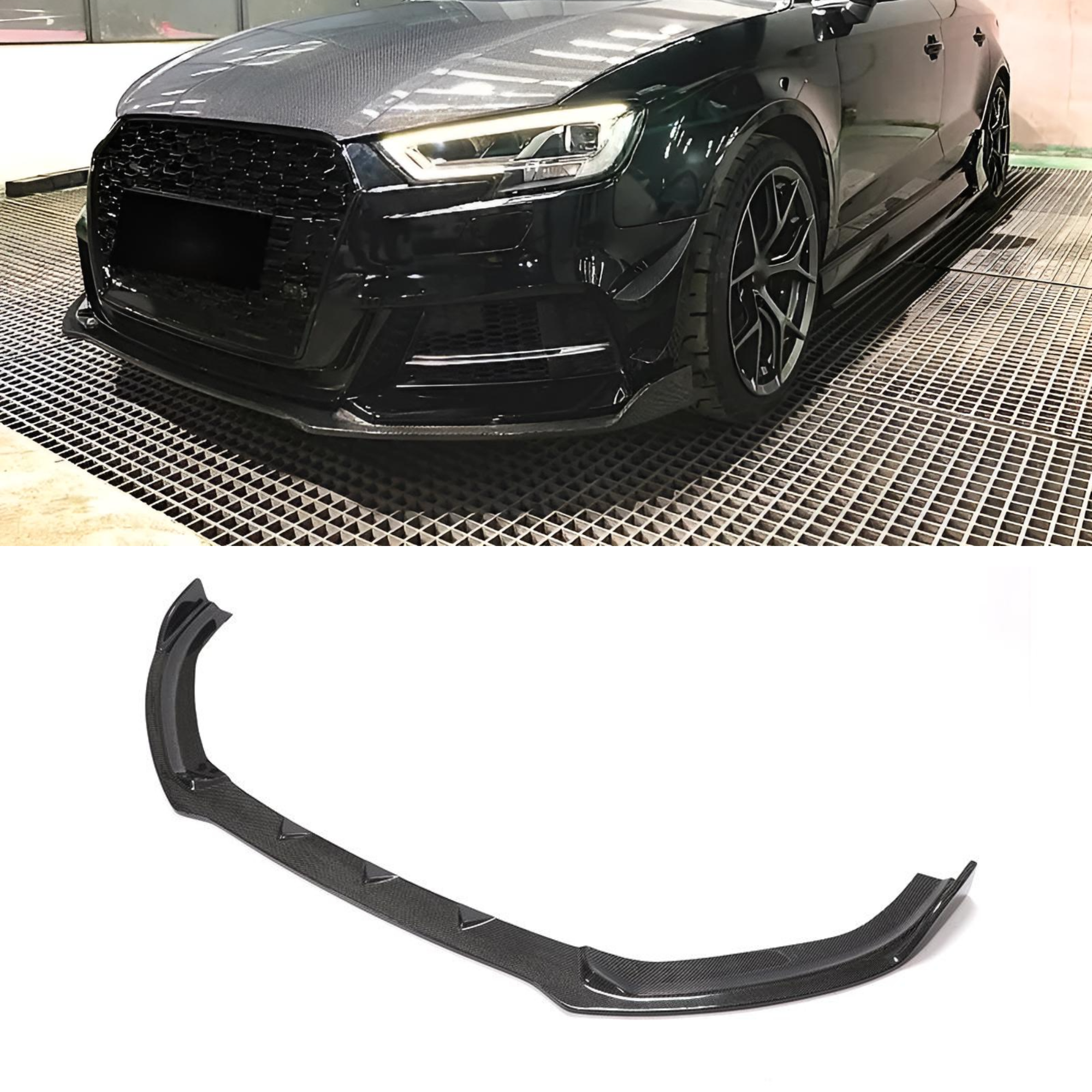 Audi A3 S-Line & S3 Sedan 8V.5 Carbon Fiber Front Splitter Lip