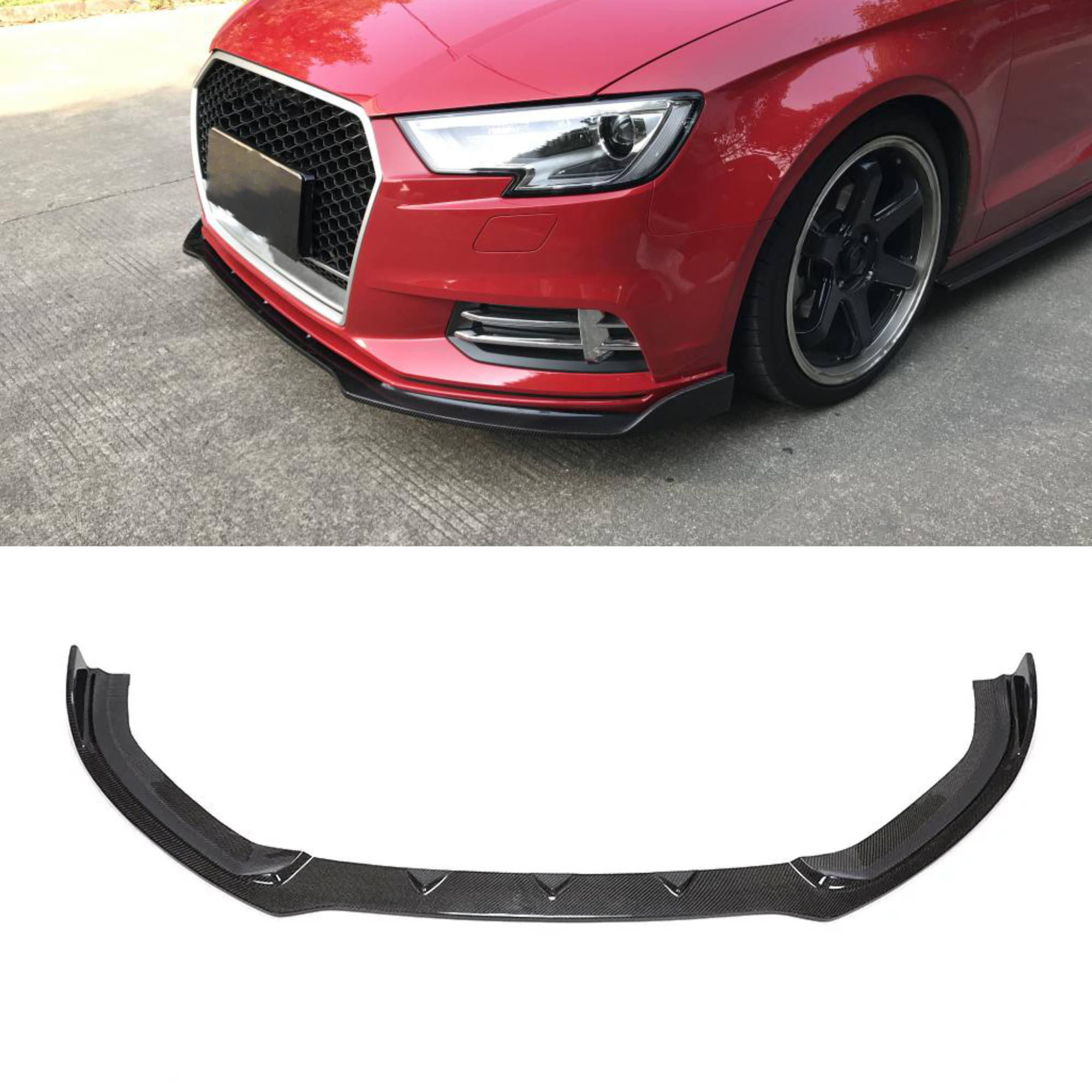 Audi A3 Sedan 8V.5 Carbon Fiber Front Splitter Lip