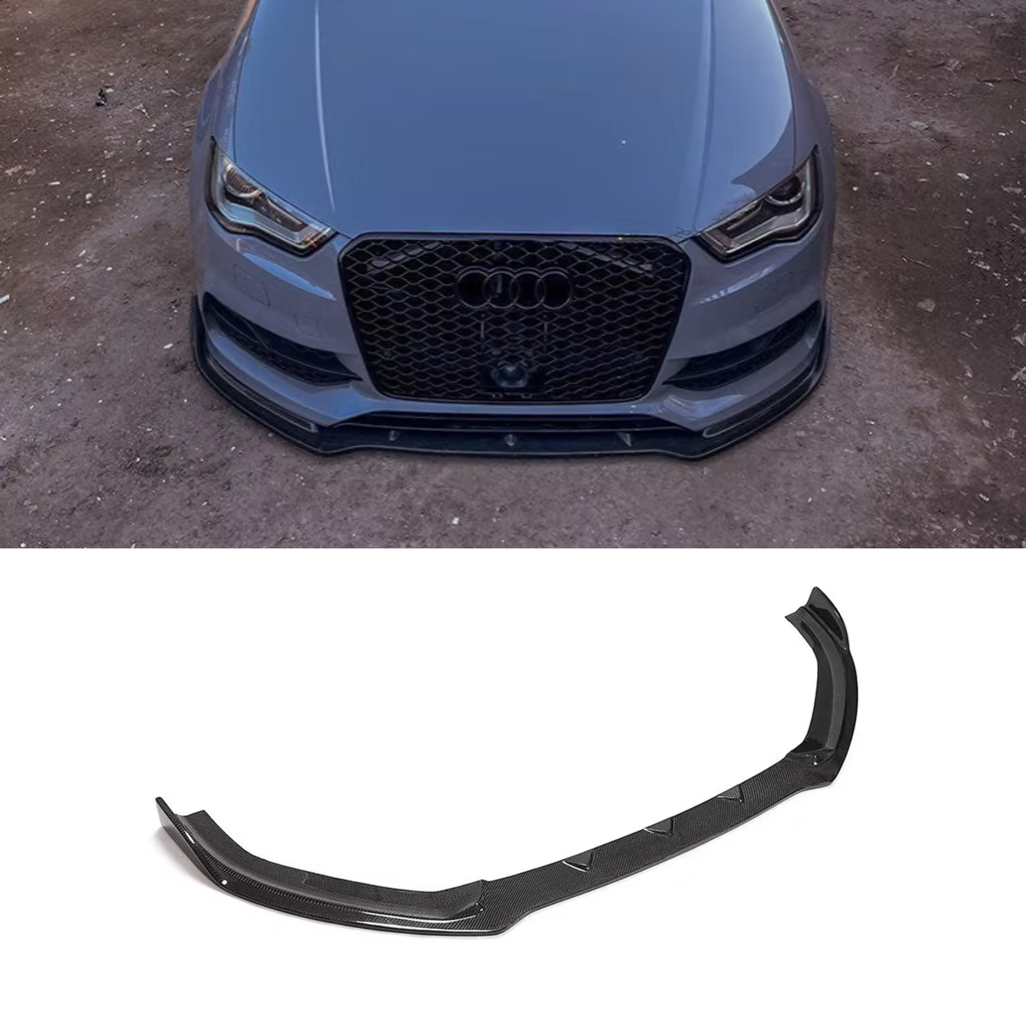 Audi A3/S3 8V Carbon Fiber Front Splitter Lip V2 image 0