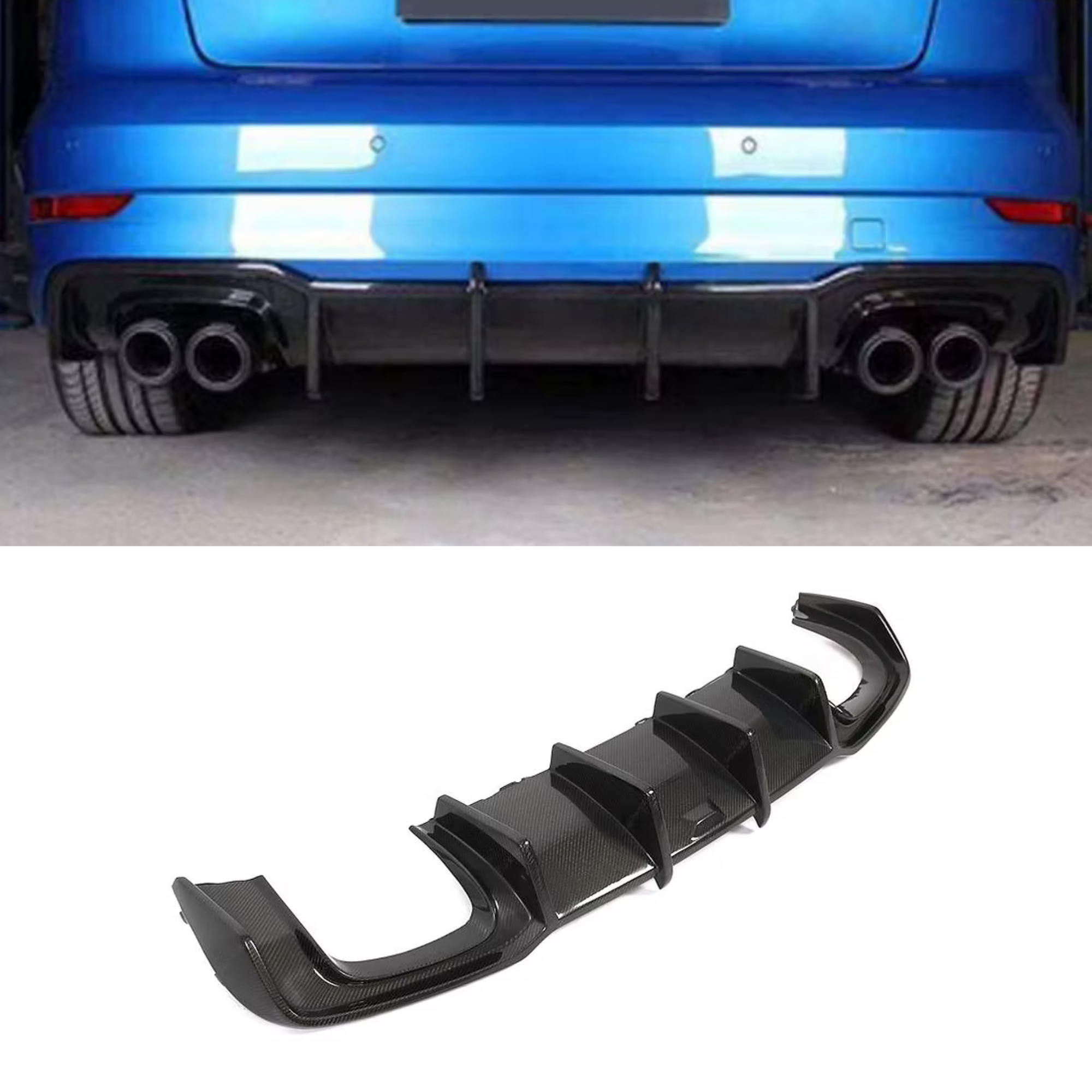 Audi A3/S3 8V.5 Carbon Fiber Rear Diffuser V2 image 0