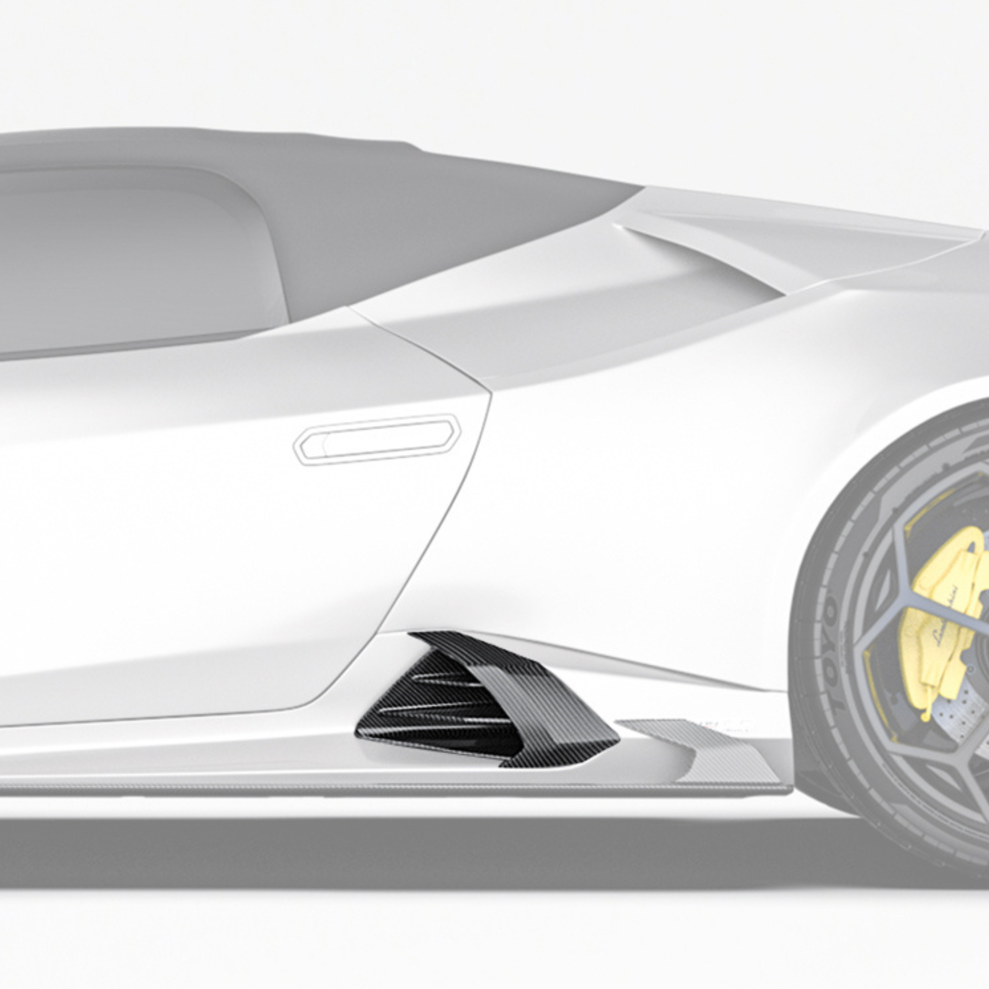 Lamborghini Huracan Evo Carbon Fiber Side Skirt Vent Trims image 1
