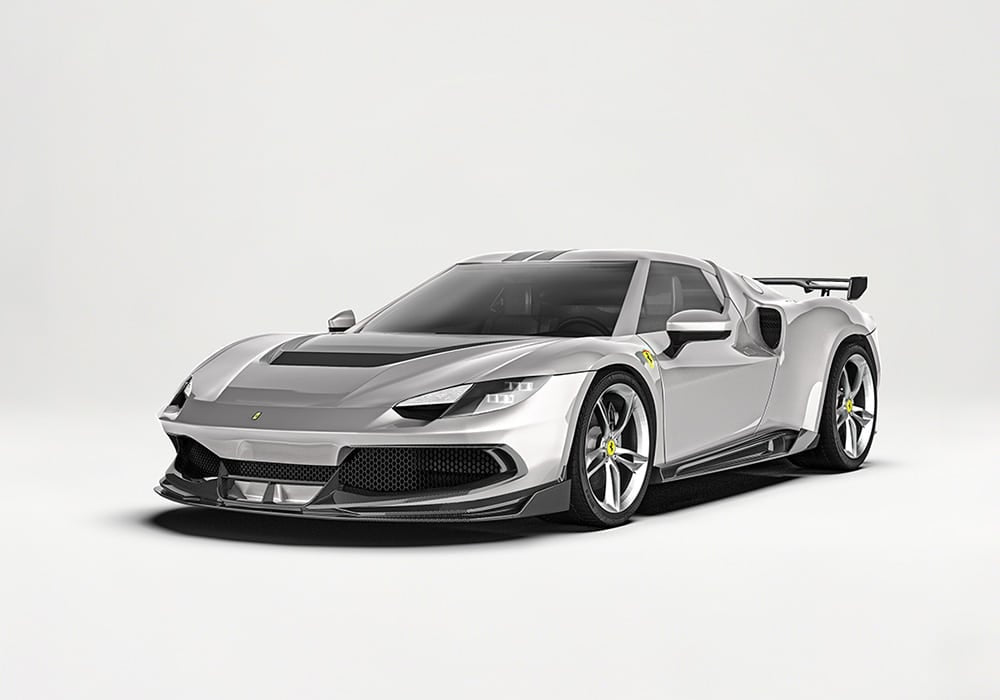 Ferrari 296 GTB GTS Carbon Fibre Full Aero Kit - front splitter diffuser side skirts track upgrade