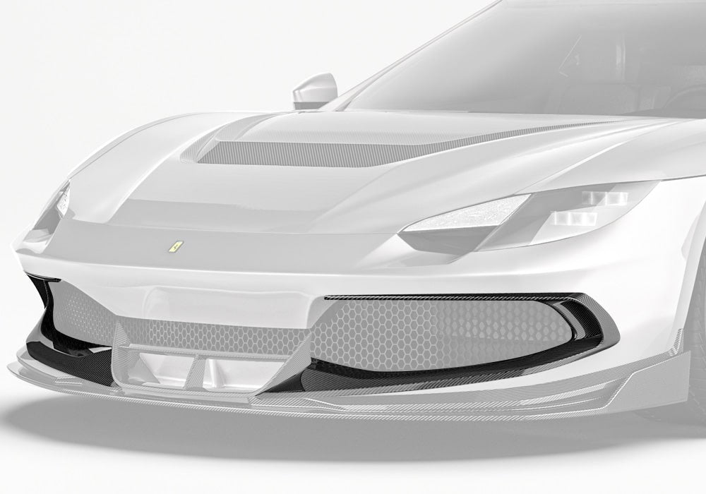 Ferrari 296 GTB GTS Carbon Fibre Front Canards - aerodynamic race-inspired upgrade