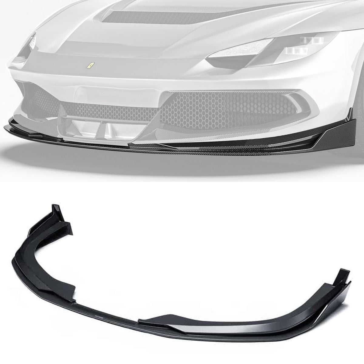 Ferrari 296 GTB GTS Carbon Fibre Front Lip - aerodynamic aero upgrade