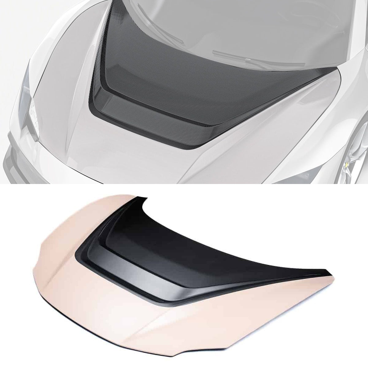 Ferrari 296 GTB GTS Carbon Fibre Bonnet - lightweight race-inspired hood upgrade