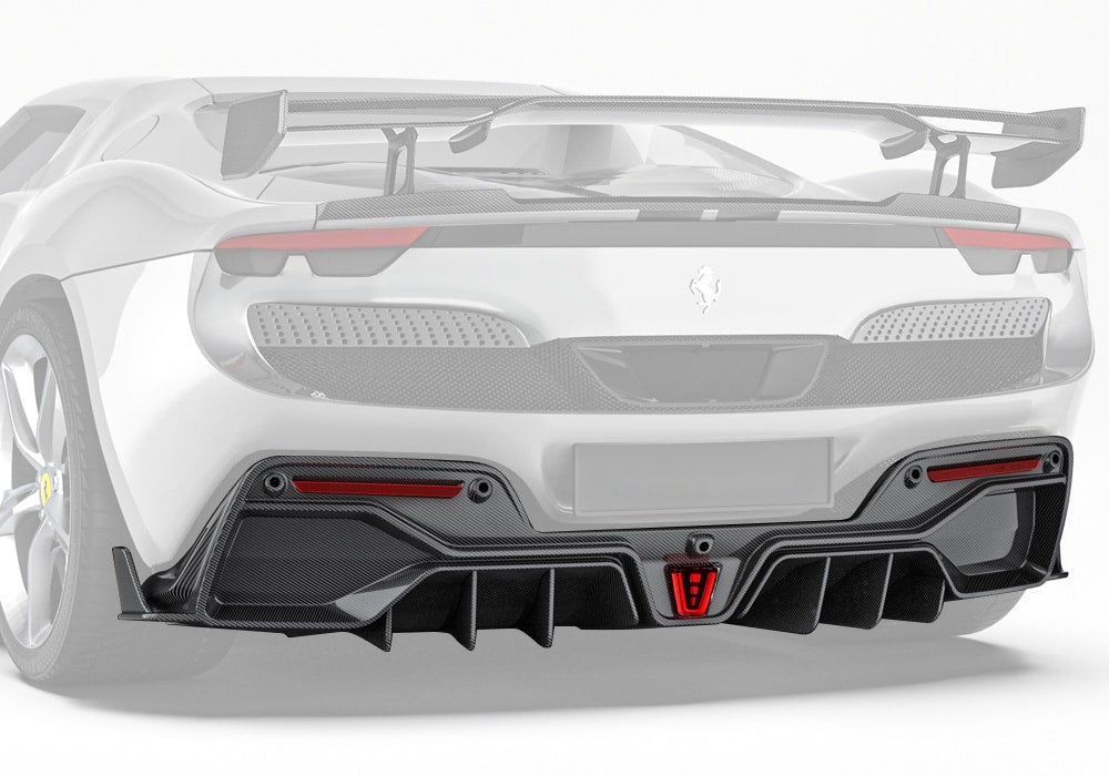 Ferrari 296 GTB GTS Carbon Fibre Rear Diffuser - aerodynamic track-inspired upgrade