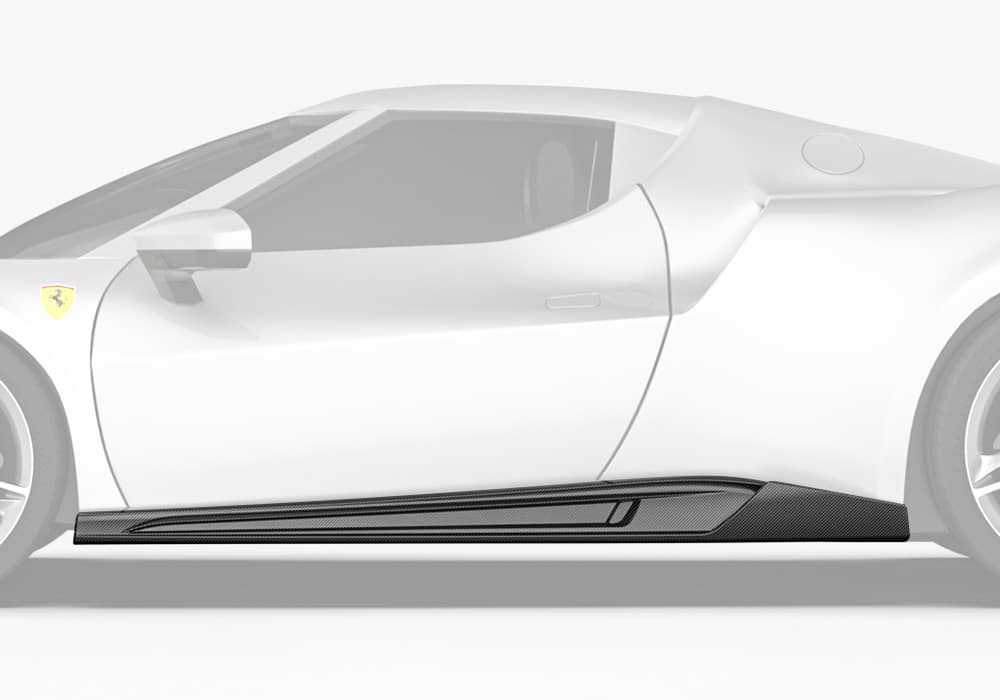 Ferrari 296 GTB GTS Carbon Fibre Side Skirts - aerodynamic race-inspired styling upgrade