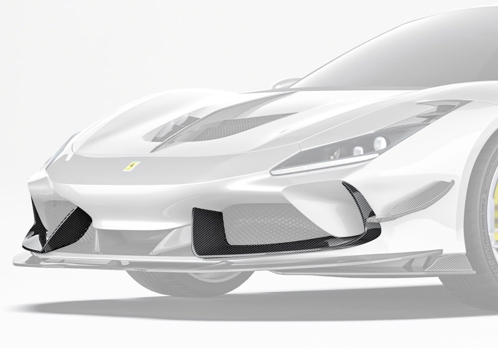 Ferrari F8 Tributo Carbon Fibre Front Air Intakes - precision aerodynamic styling upgrade