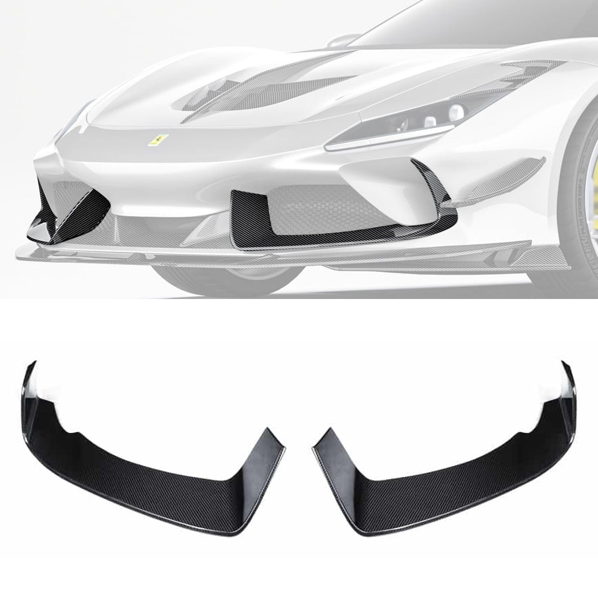 Ferrari F8 Tributo Carbon Fibre Front Air Intakes - precision aerodynamic styling upgrade