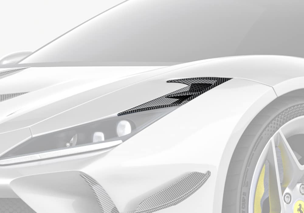 Ferrari F8 Tributo Carbon Fibre Front Fender Air Intake - OEM-grade fitment precision styling upgrade