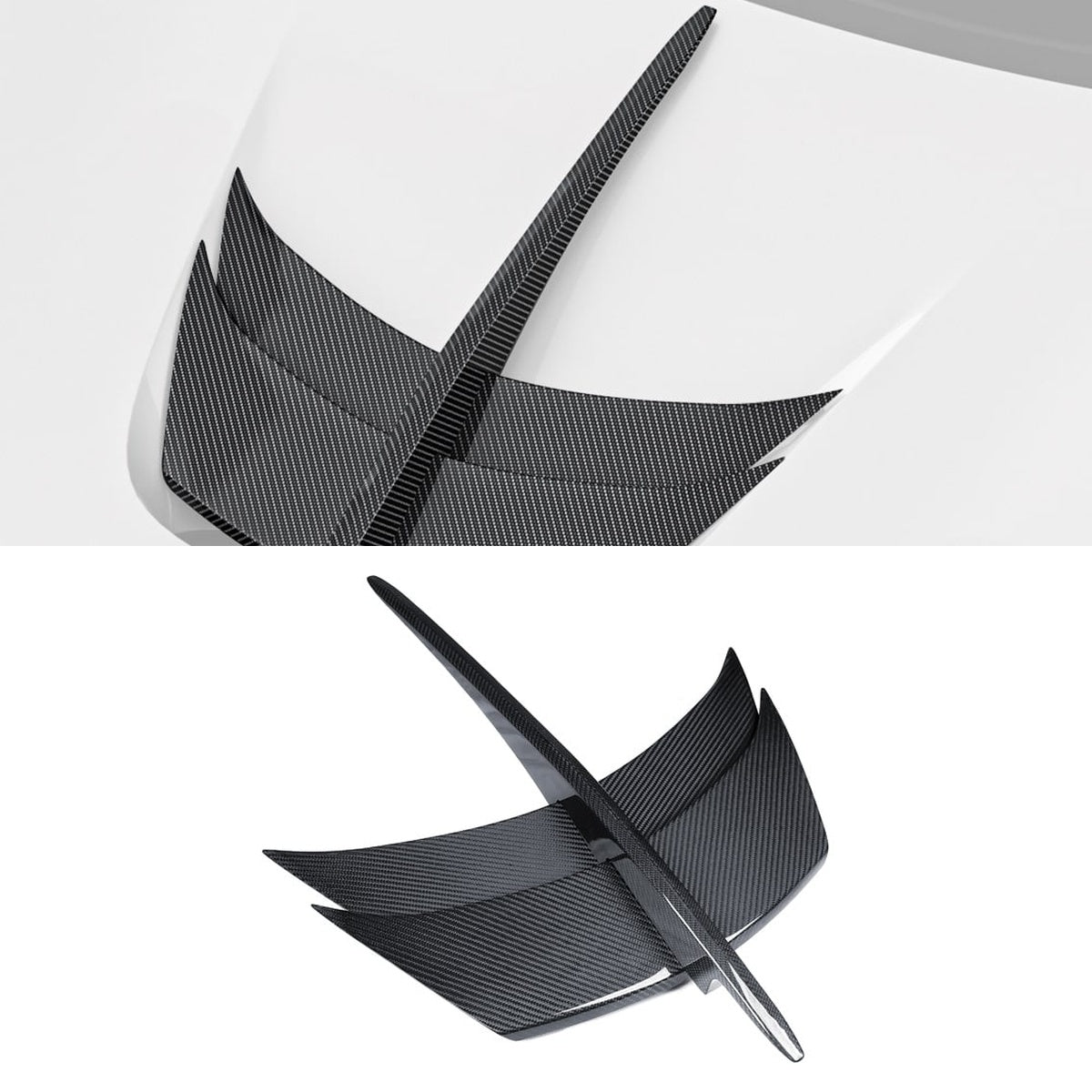 Ferrari F8 Tributo Carbon Fibre Hood Vent Trim - race-inspired lightweight bonnet upgrade
