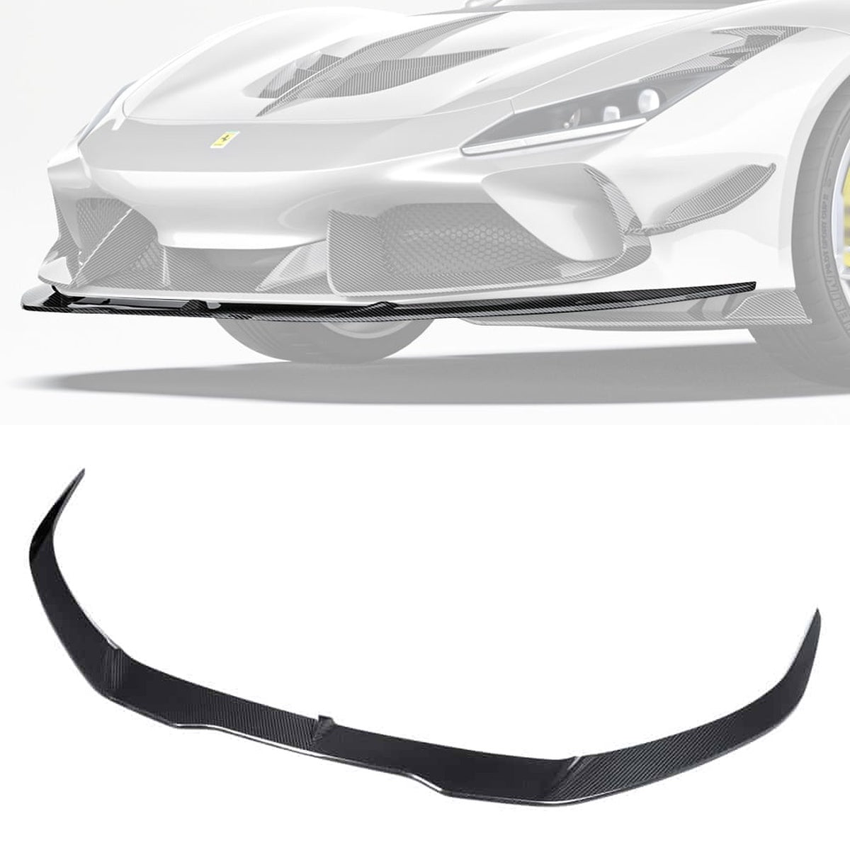 Ferrari F8 Tributo Carbon Fibre Lower Front Lip - aggressive aerodynamic styling upgrade