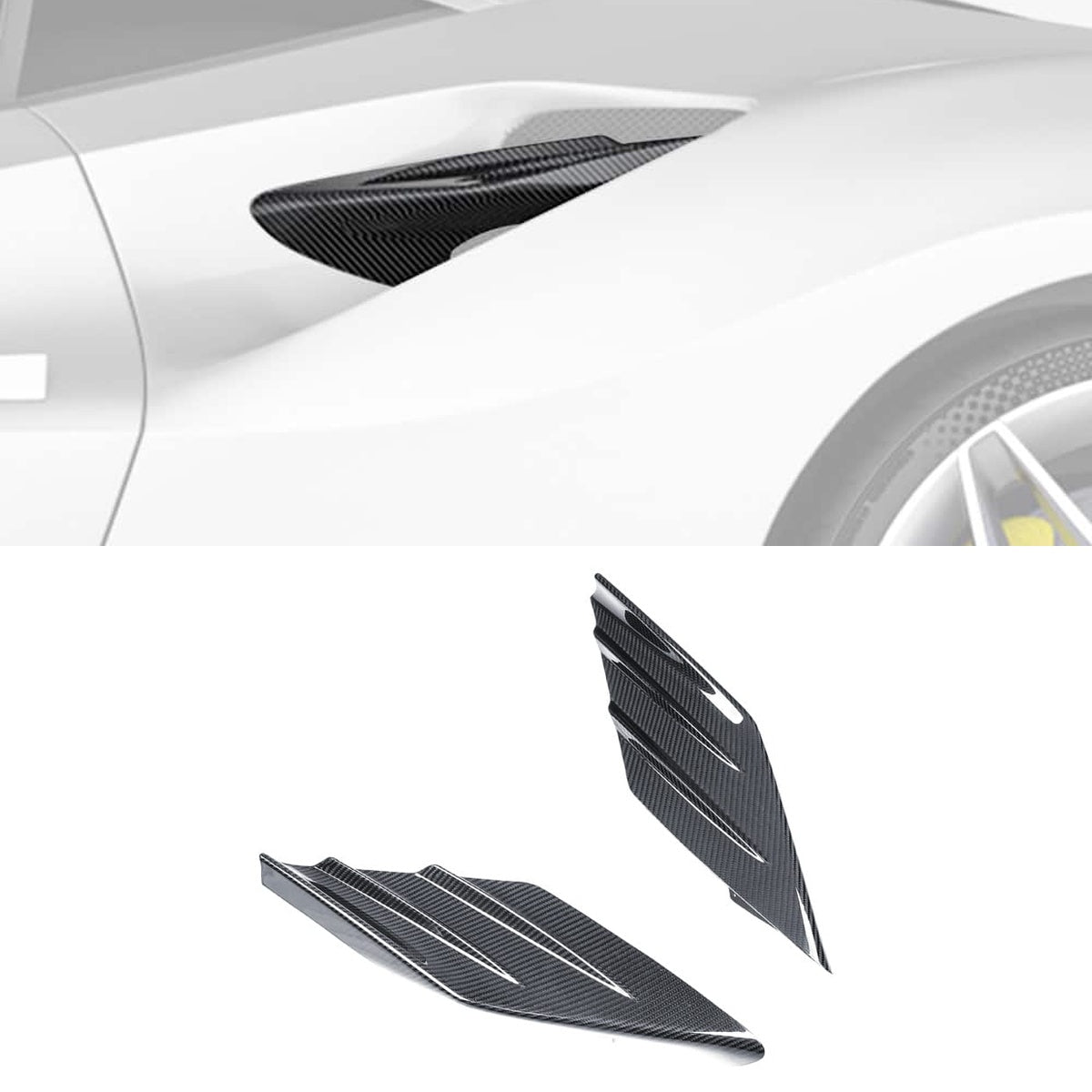 Ferrari F8 Tributo Carbon Fibre Rear Air Intake - OEM fitment aerospace-grade carbon upgrade