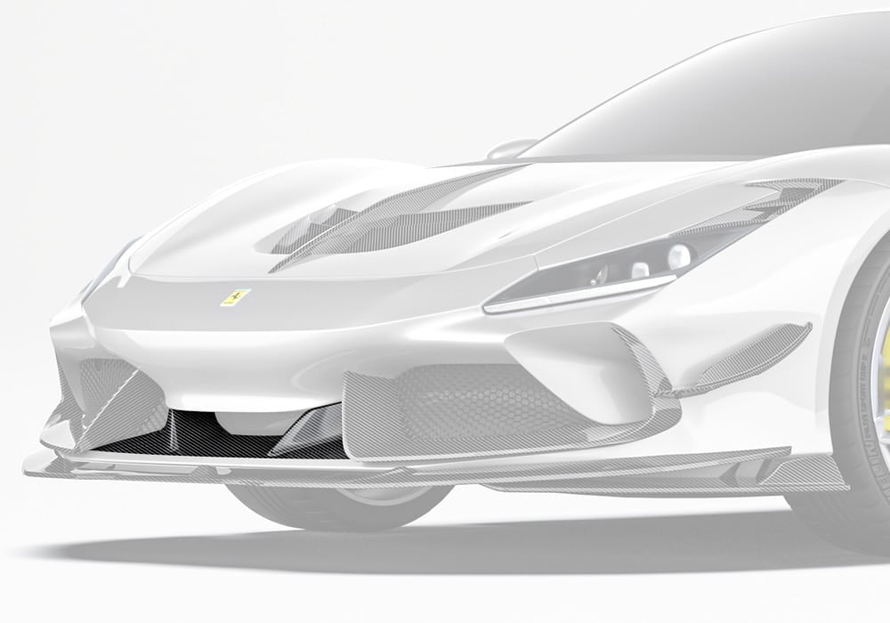 Ferrari F8 Tributo Carbon Fibre Upper Front Lip - race-inspired aerodynamic styling upgrade