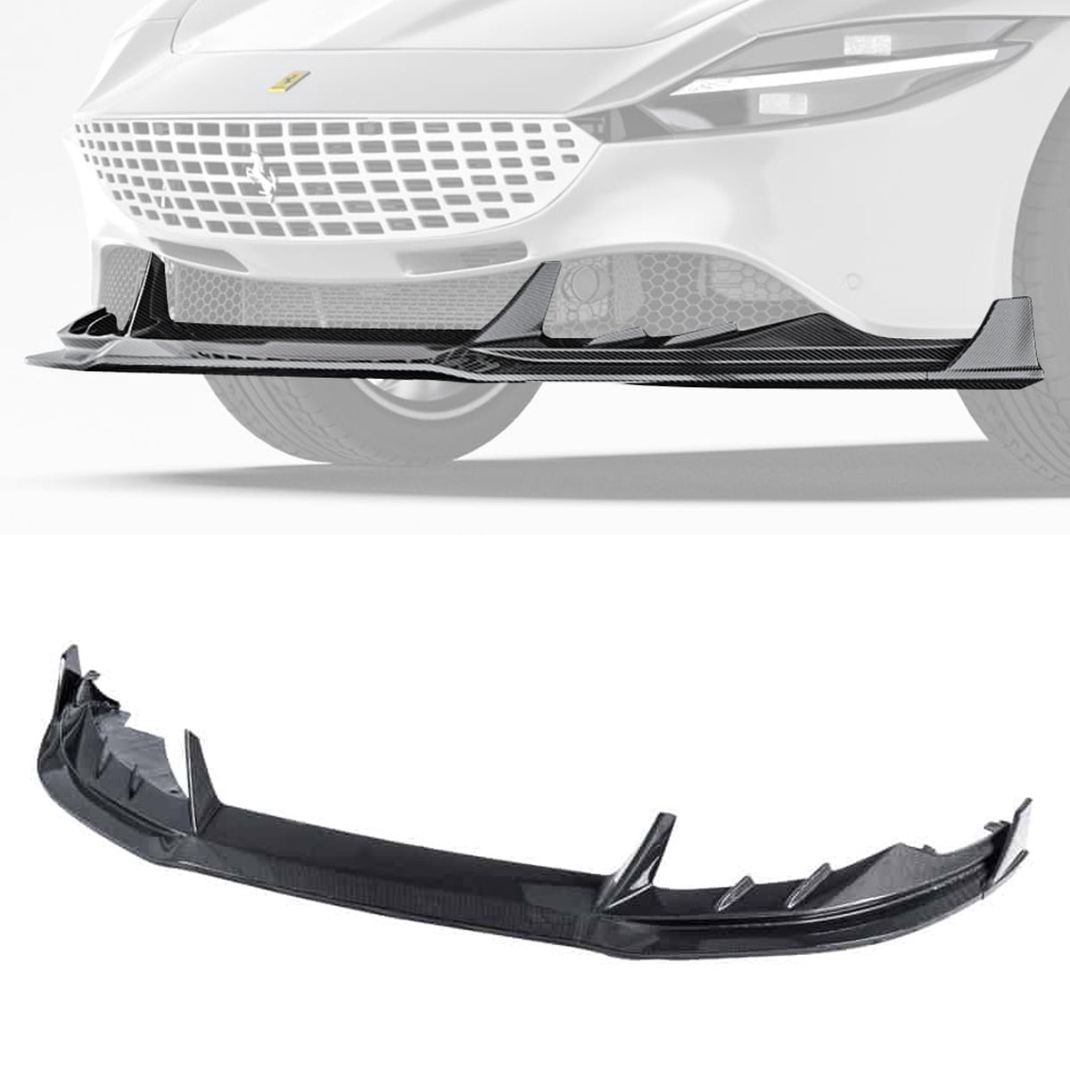 Ferrari Roma Carbon Fibre Front Lip - aerodynamic styling upgrade with gloss finish