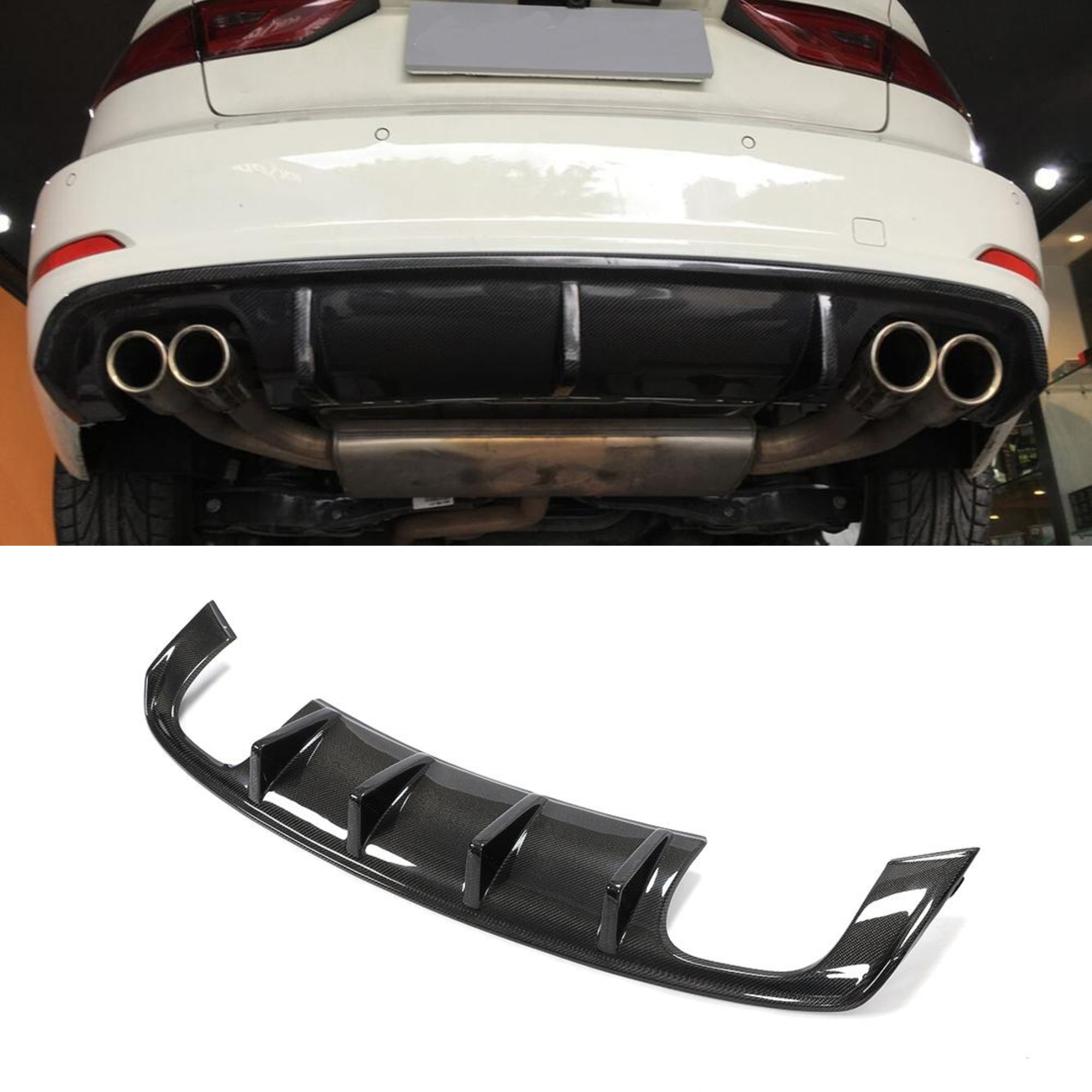 Audi A3 Sedan 8V Carbon Fiber Rear Diffuser