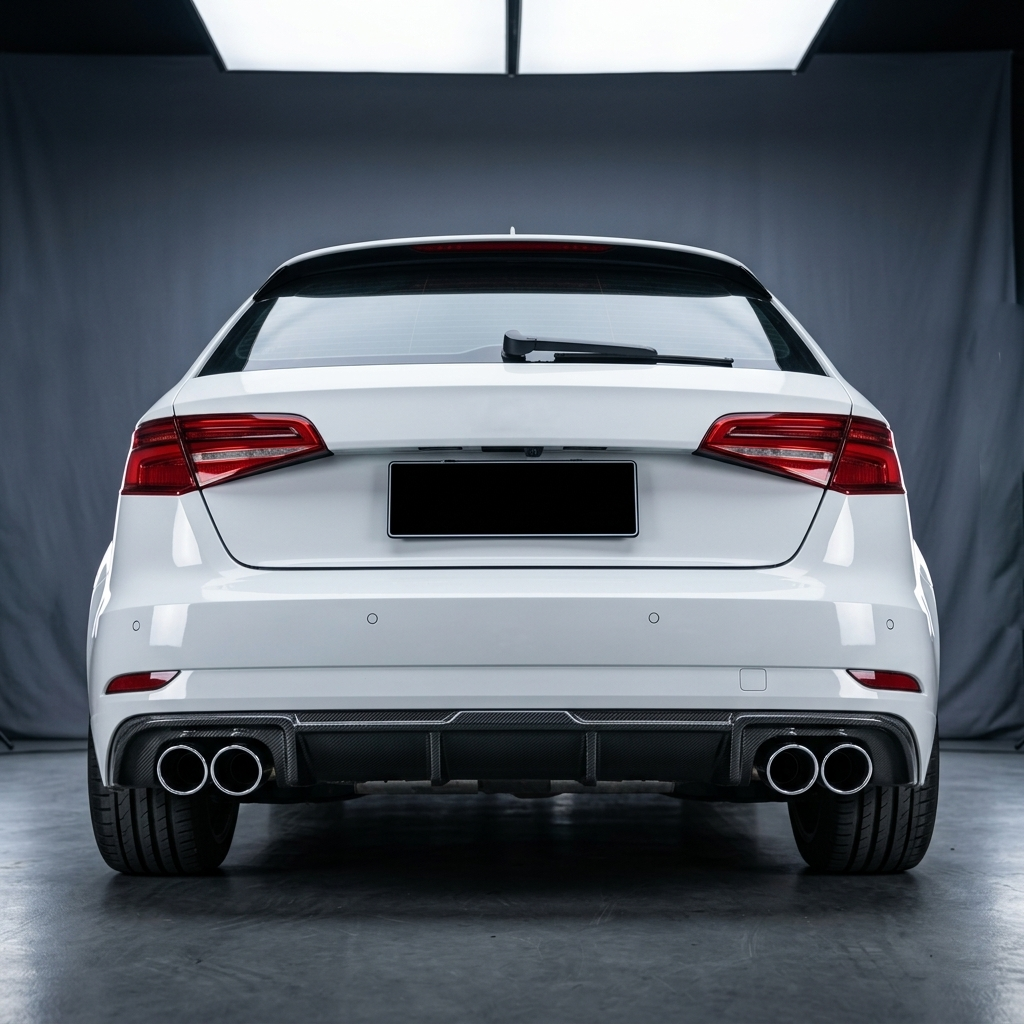 Difusor trasero de fibra de carbono V3 para Audi A3 8V.5