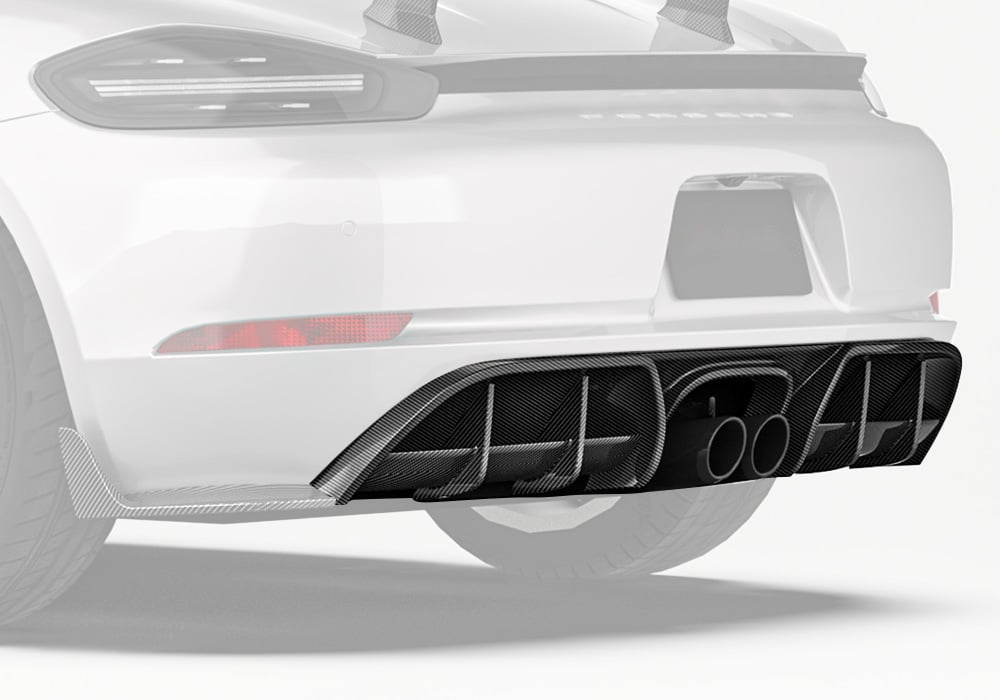 Porsche 718 982c Carbon Fibre Rear Diffuser - aerodynamic track-inspired styling upgrade