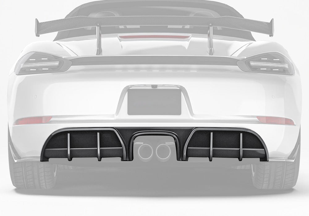 Porsche 718 982c Carbon Fibre Rear Diffuser - aerodynamic track-inspired styling upgrade