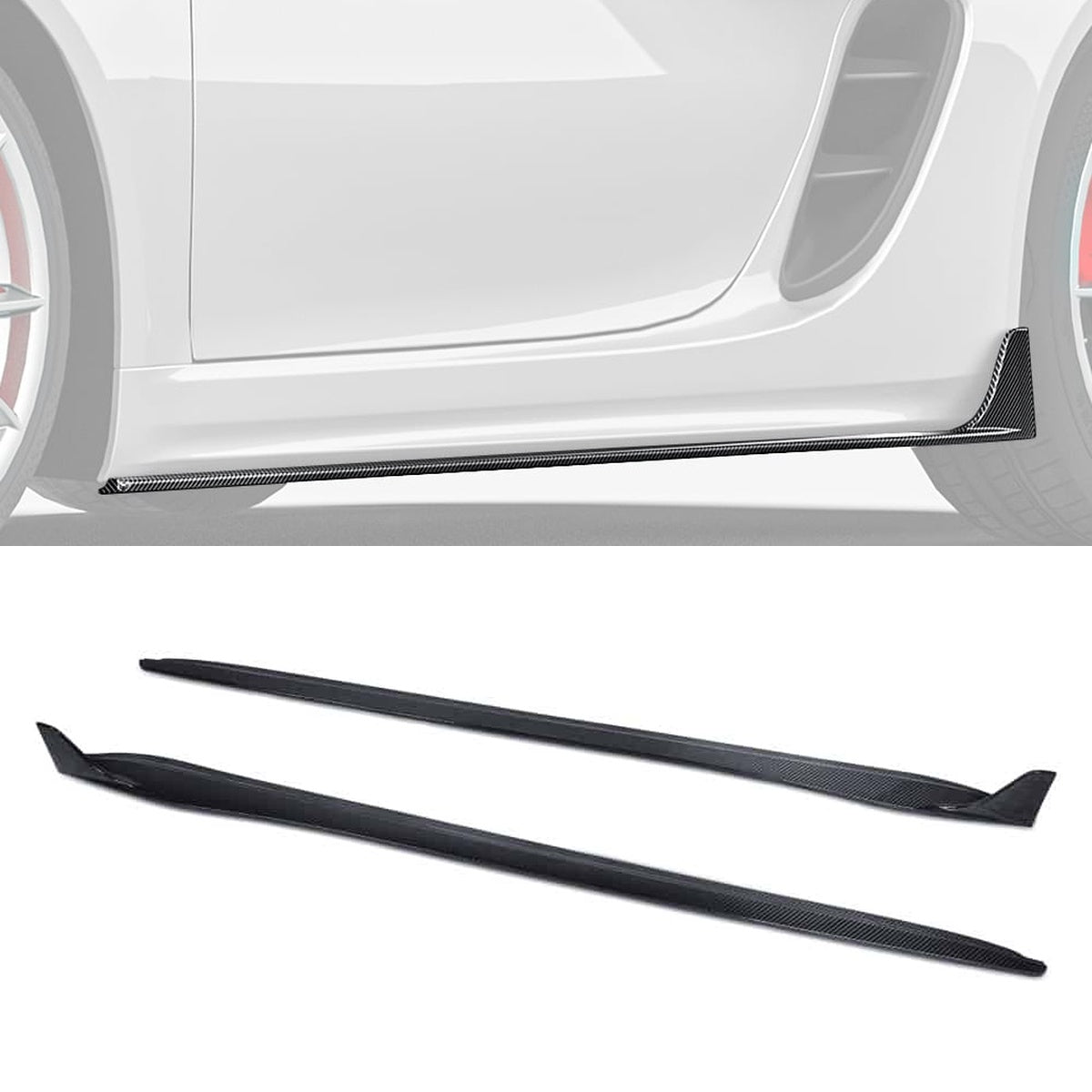 Porsche 718 982c Carbon Fibre Side Skirts - aerodynamic styling upgrade
