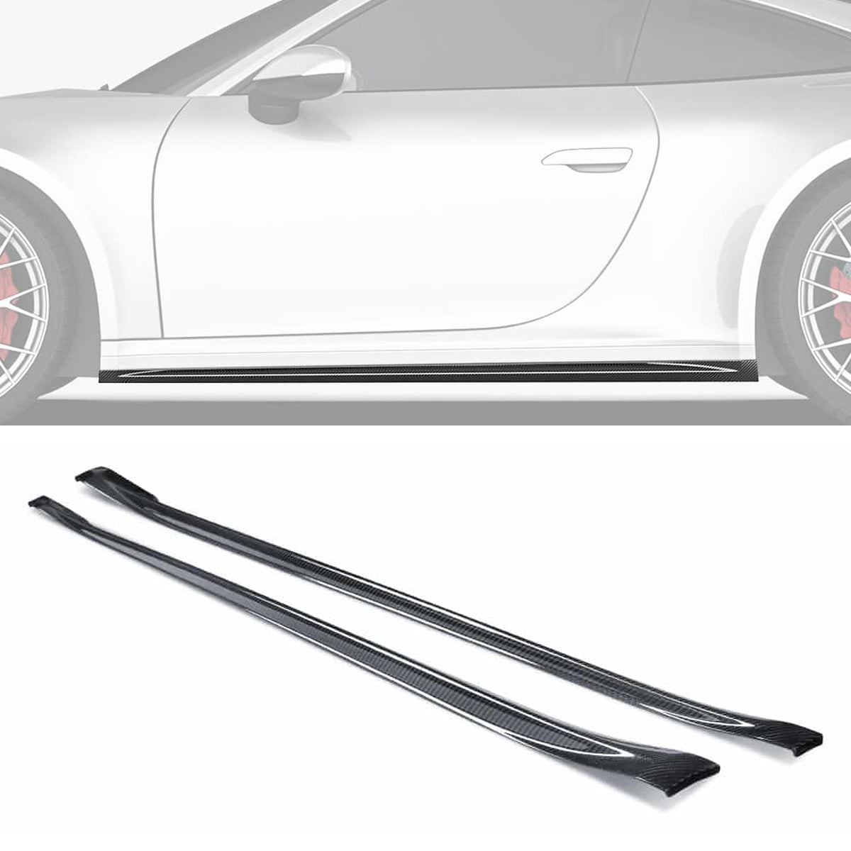 Porsche 911 992.1 Carbon Fibre Side Skirts - aerodynamic lightweight track upgrade