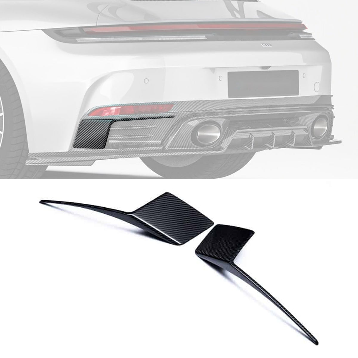 Porsche 911 992.2 Carbon Fibre Rear Canards - aerodynamic track-inspired styling upgrade