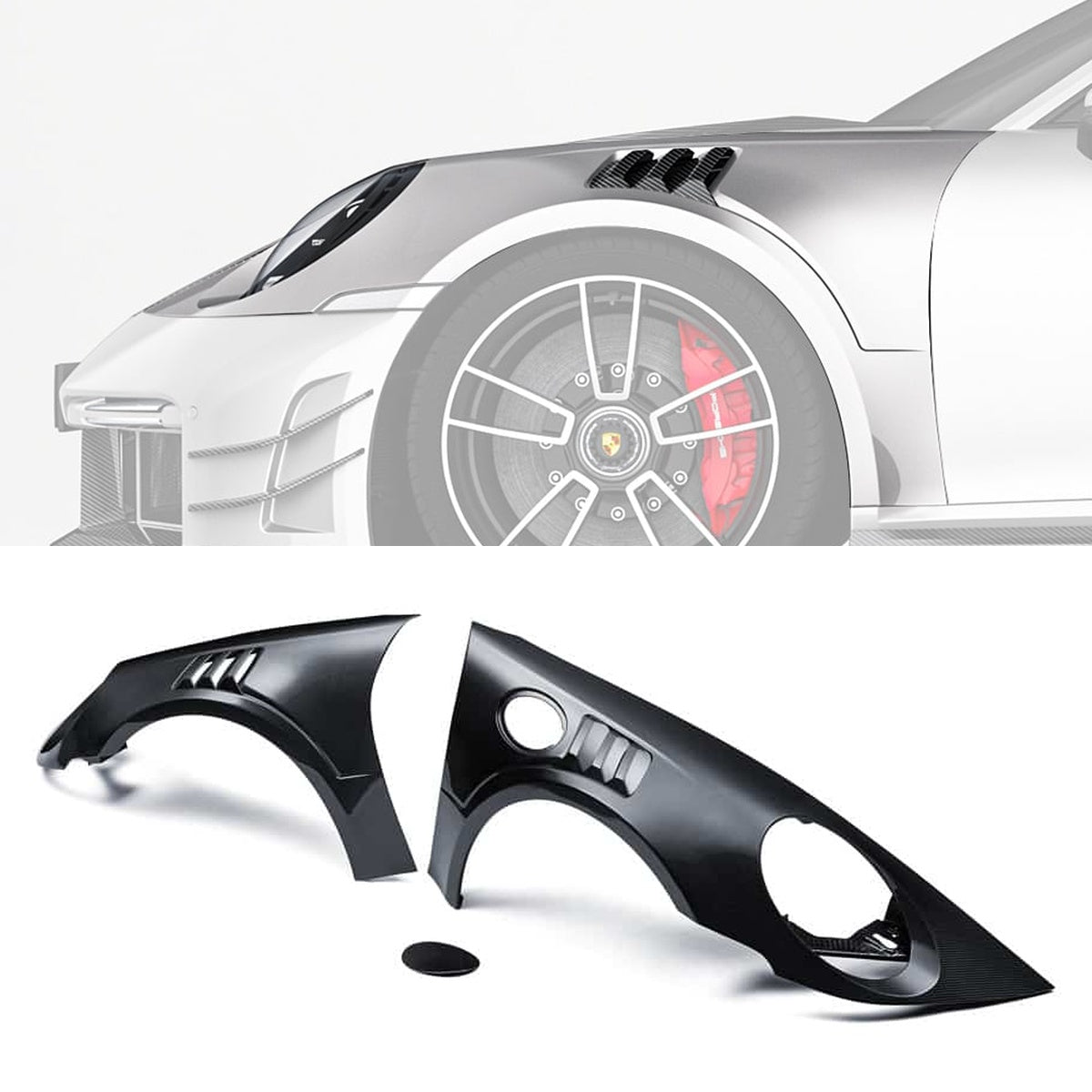 Porsche 911 992 Turbo S Carbon Fibre Side Fenders - lightweight aerodynamic upgrade
