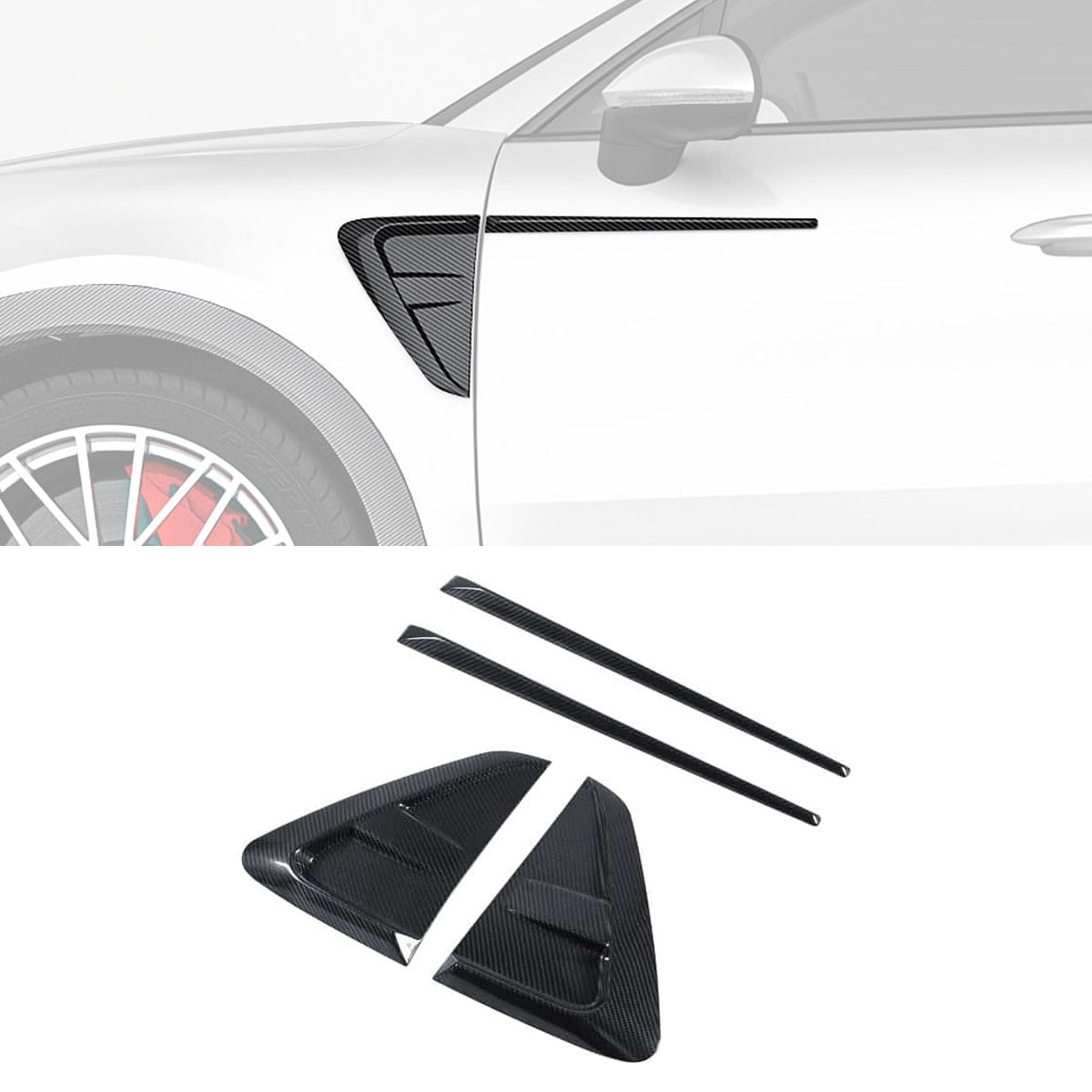 Porsche Cayenne 9YA/9YB Carbon Fibre Fender Trims - race-inspired SUV exterior upgrade
