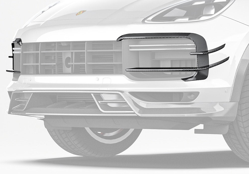 Porsche Cayenne 9YA 9YB Carbon Fibre Front Canards - aerodynamic race-inspired styling upgrade