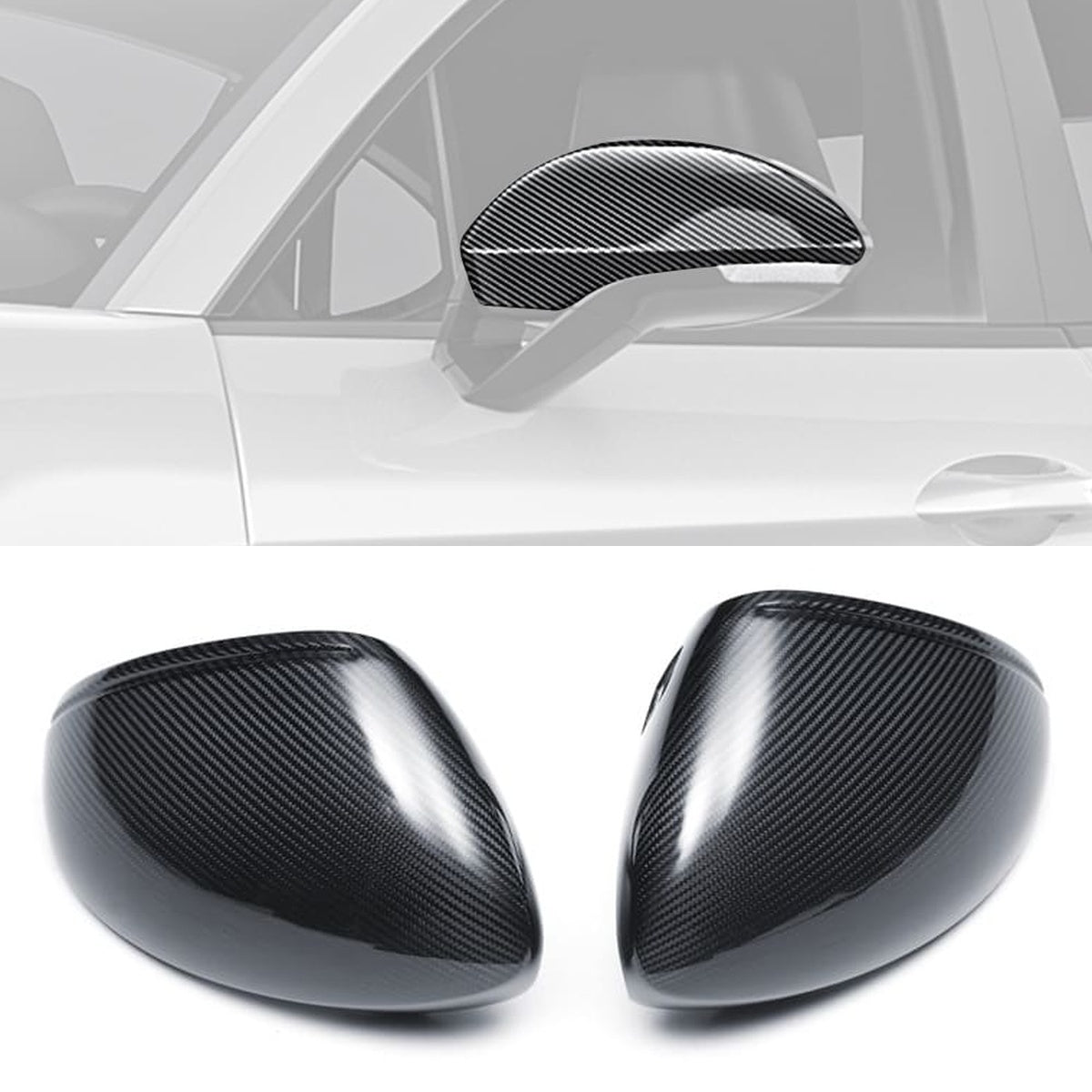 Porsche Panamera 971 Carbon Fibre Mirror Covers - gloss finish OEM fitment upgrade