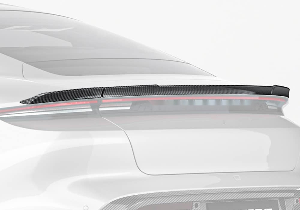 Porsche Taycan Carbon Fibre Rear Spoiler - race-inspired aero upgrade with gloss finish