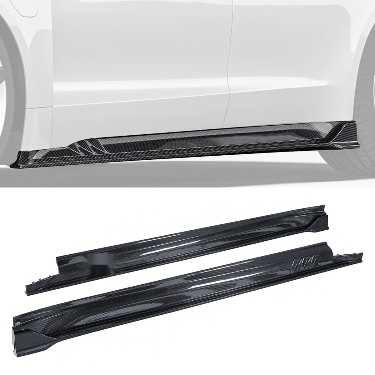 Porsche Taycan Carbon Fibre Side Skirts - aerodynamic sill extensions for enhanced styling