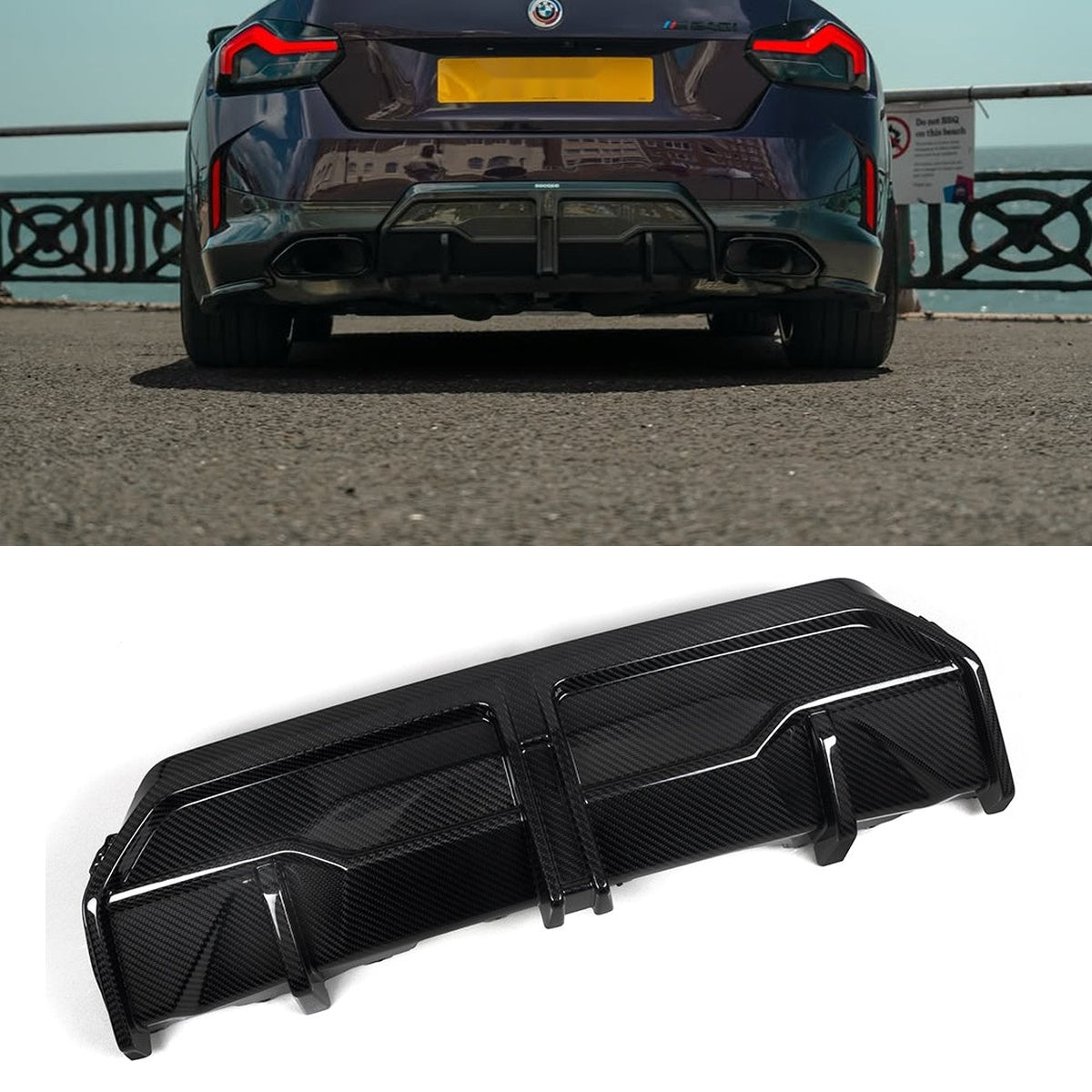 BMW 2 Series G42 Prepreg Carbon Fibre Centre Diffuser - aggressive rear styling upgrade
