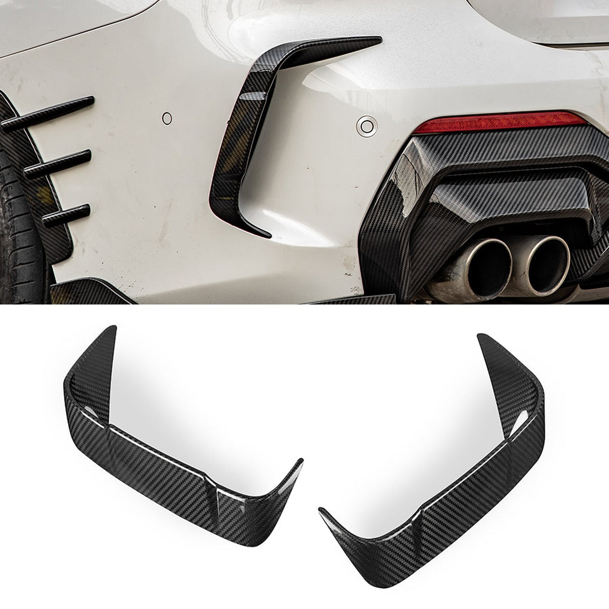 BMW 4 Series G22 Prepreg Carbon Fibre Front Bumper Insert - OEM fit adhesive mount