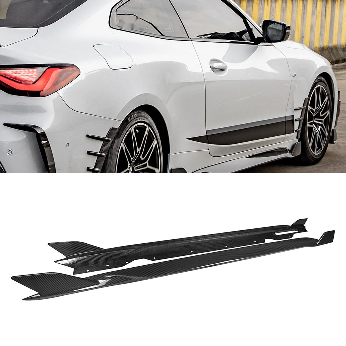 BMW 4 Series G22 Prepreg Carbon Fibre Side Skirts - precision 3D-scanned OEM fitment upgrade