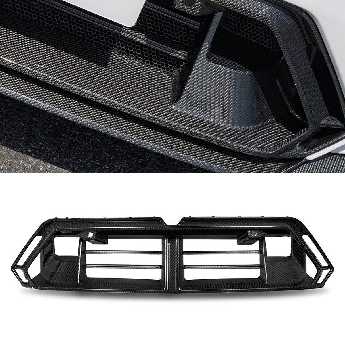 BMW M5 G90 Prepreg Carbon Fibre Front Lower Grille - aggressive OEM-style upgrade