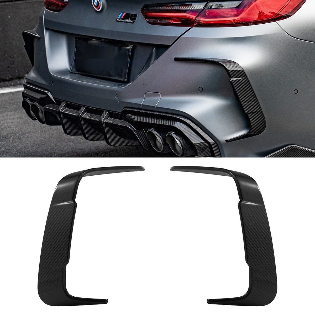 BMW M8 F92 Carbon Fibre Rear Bumper Insert - prepreg gloss finish track-inspired upgrade