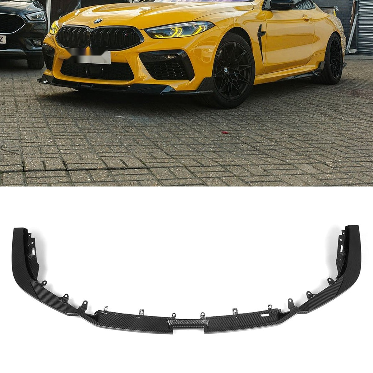 BMW M8 F9x Carbon Fibre Front Lip - prepreg track-inspired front splitter upgrade
