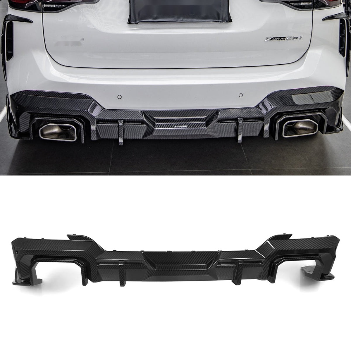 BMW X3 G01 LCI Carbon Fibre Rear Diffuser - prepreg gloss finish precision fitment