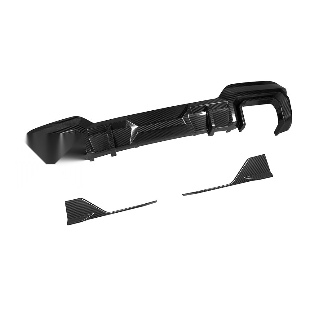 BMW X3 M40i G01 Facelift Carbon Fibre Rear Diffuser - prepreg with gloss finish and side winglets