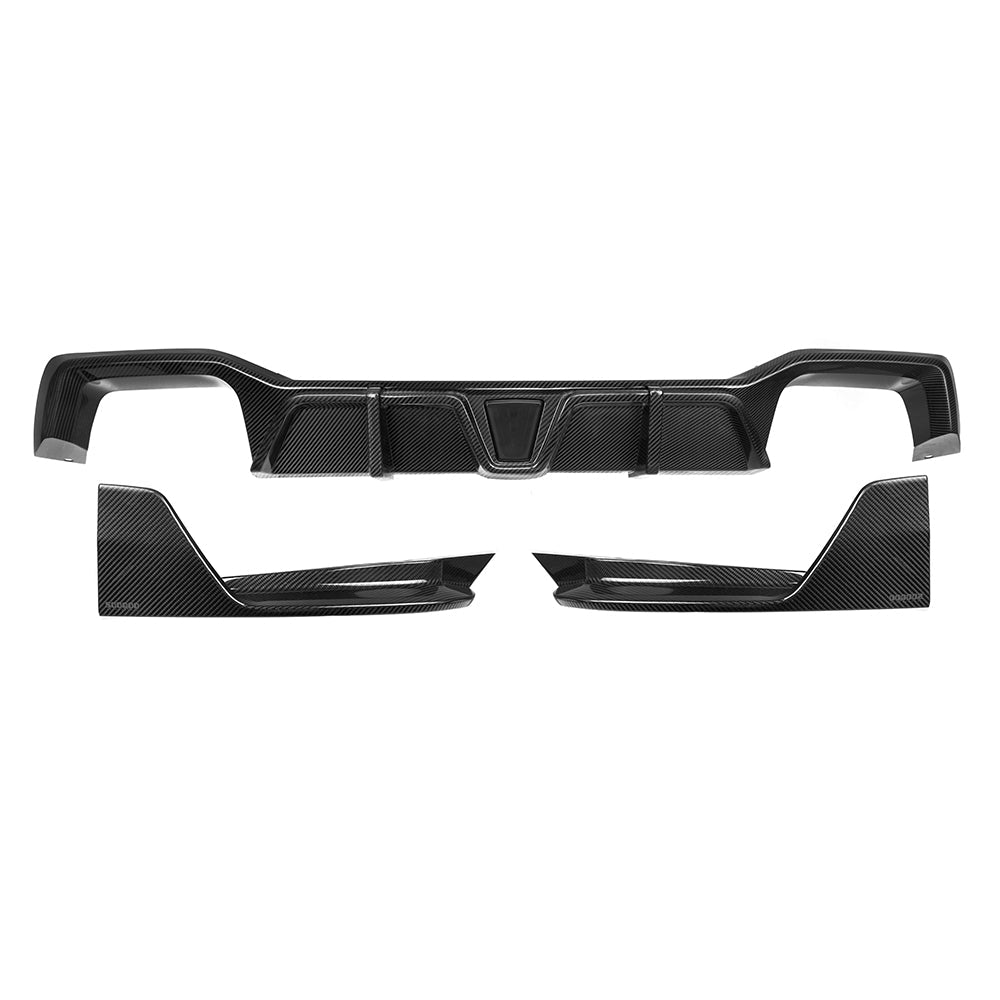 BMW X4M F98 Facelift Carbon Fibre Rear Diffuser with Brake Light - prepreg gloss finish