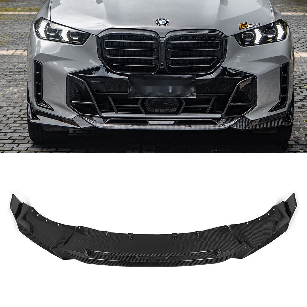 BMW X5 G05 LCI Prepreg Carbon Fibre Front Lip - aerodynamic SUV upgrade with OEM fitment