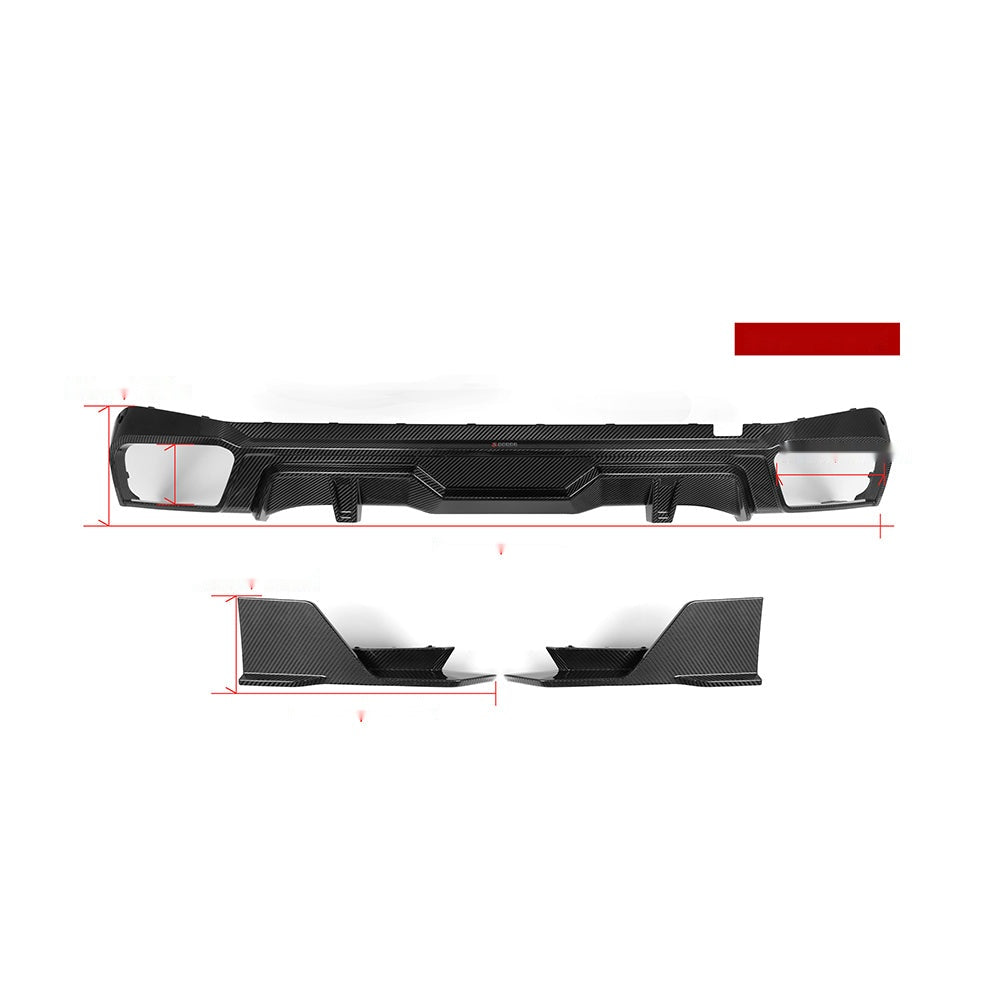 BMW X5 G05 Prepreg Carbon Fibre Rear Diffuser - gloss OEM fitment upgrade