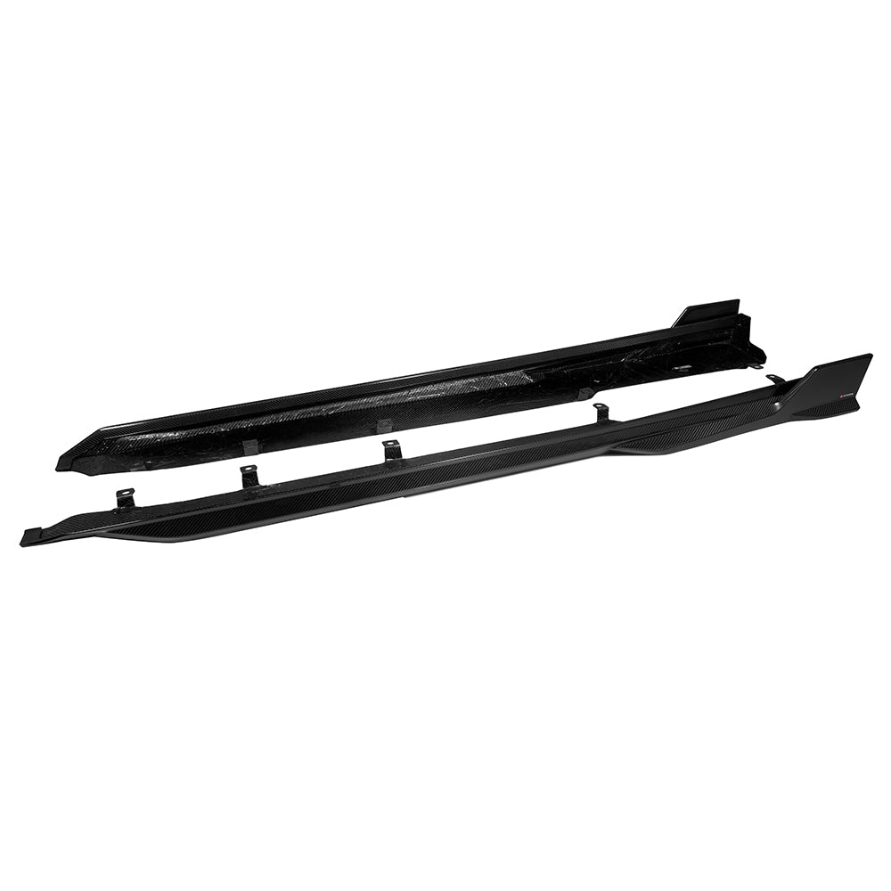 BMW X5M F95 Prepreg Carbon Fibre Side Skirts - aggressive aerodynamic upgrade with gloss finish