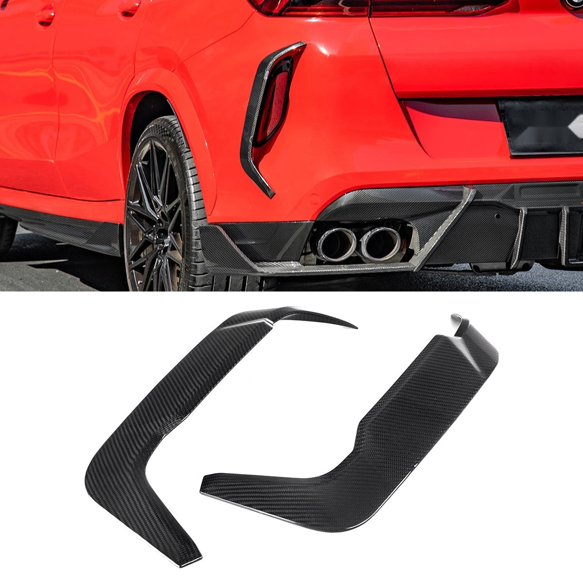 BMW X6M F96 Prepreg Carbon Fibre Rear Bumper Insert - gloss finish OEM fitment upgrade
