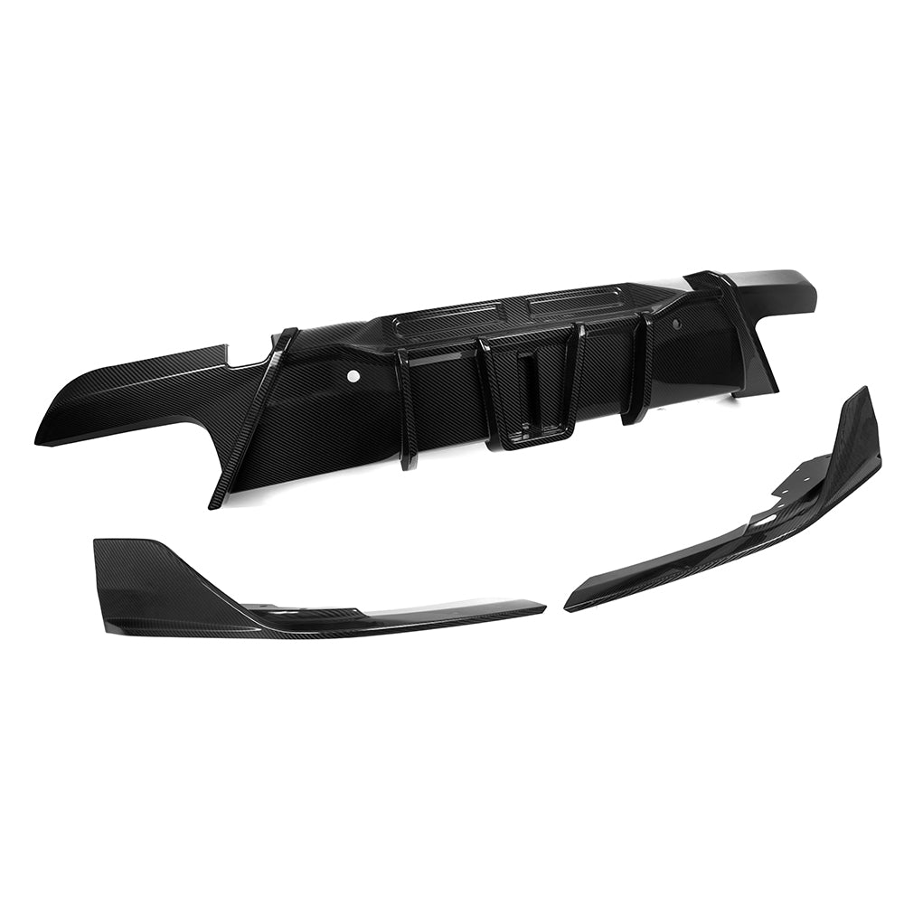 BMW X6M F96 Prepreg Carbon Fibre Rear Diffuser - dual winglets gloss finish