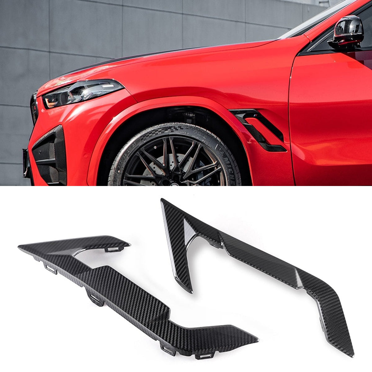 BMW X6M F96 Prepreg Carbon Fibre Side Fender Trim - OEM fitment motorsport upgrade