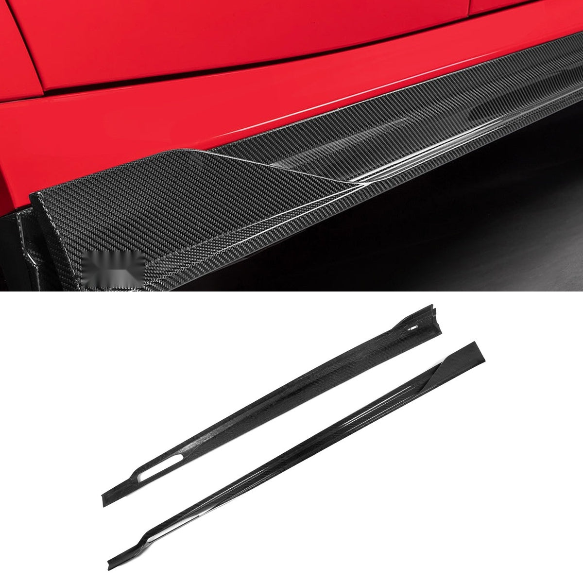 BMW X6M F96 Prepreg Carbon Fibre Side Skirts - aerodynamic winglets gloss finish